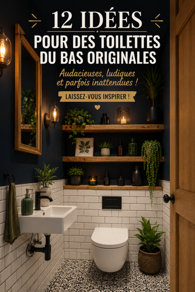 Idées créatives de décoration pour toilettes d'amis avec des touches de couleur