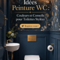 Peinture fraîche et stylée dans des toilettes modernes, mettant en valeur des teintes chaleureuses et accueillantes.
