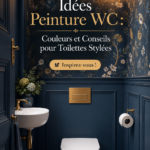 Peinture fraîche et stylée dans des toilettes modernes, mettant en valeur des teintes chaleureuses et accueillantes.