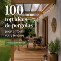 Une belle pergola installée sur une terrasse, entourée de verdure.