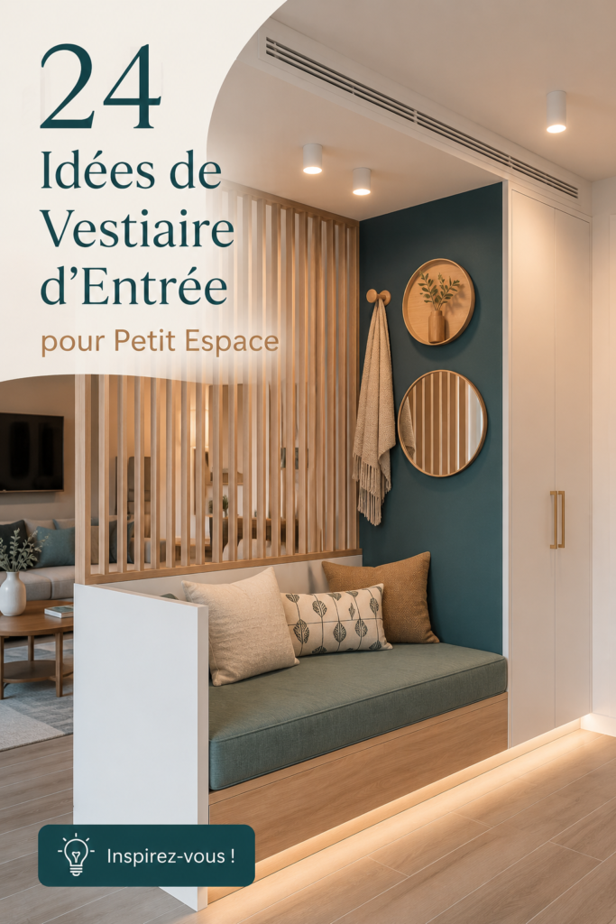 Un vestiaire d'entrée moderne et fonctionnel dans un petit espace.