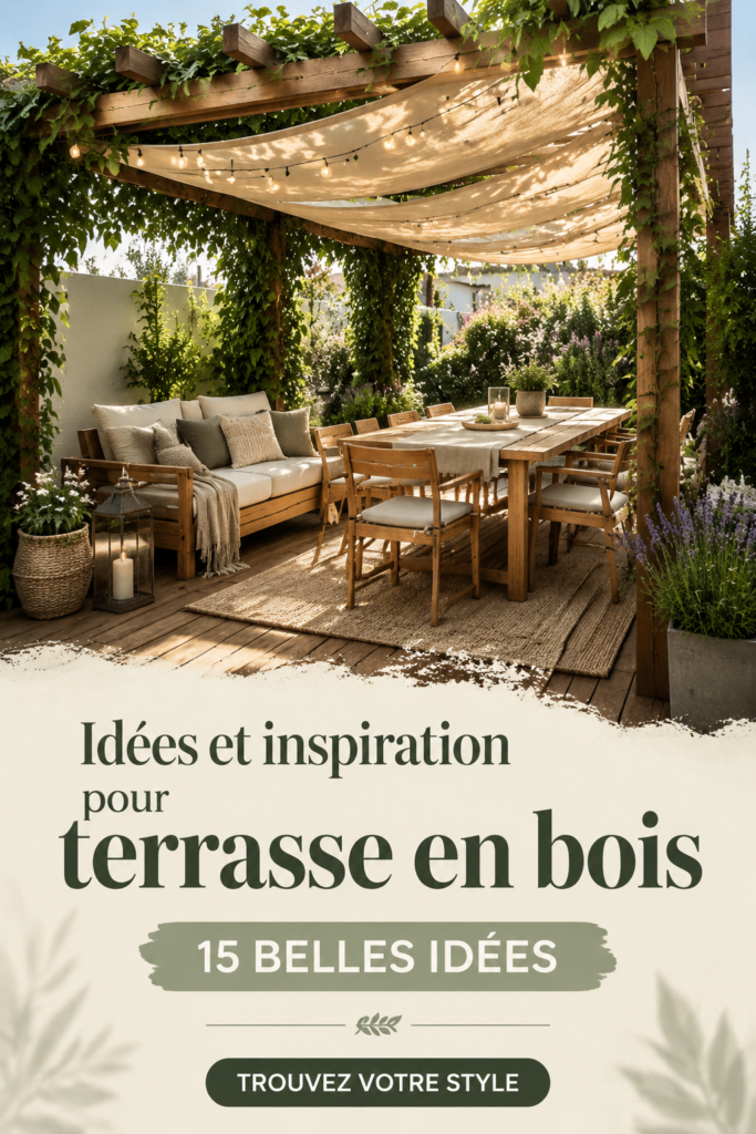 Une belle terrasse en bois avec du mobilier confortable et des plantes décoratives.