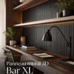 Panneau mural 3D Orac W116 installé dans un salon moderne