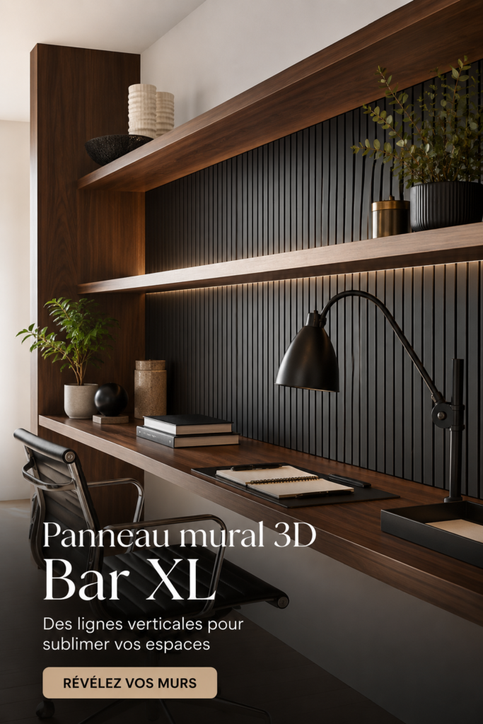 Panneau mural 3D Orac W116 installé dans un salon moderne