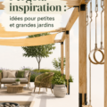 Une belle pergola en bois dans un jardin fleuri, idéale pour créer un espace de détente.