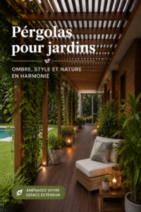 Pergola en bois élégante dans un jardin verdoyant