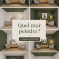 Un salon avec un mur accentué et une belle couleur chaleureuse.