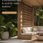 Toit de cabana en harmonie avec une maison moderne.