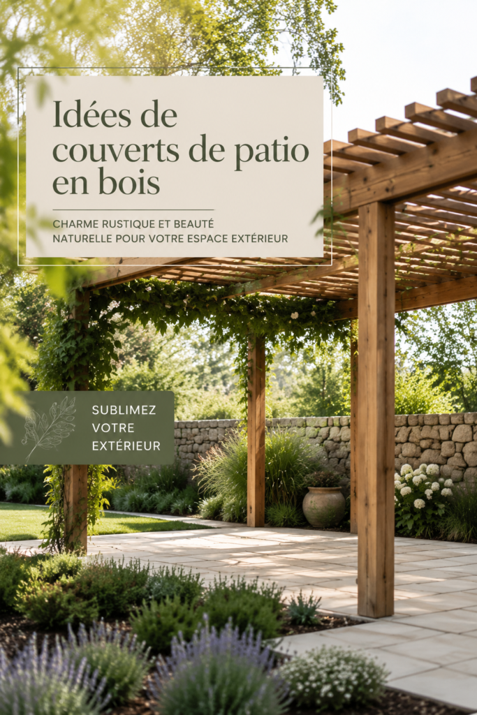Terrasse avec un toit en bois qui apporte du charme et de l'ombre