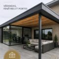 Véranda moderne en bois avec des plantes et un espace détente