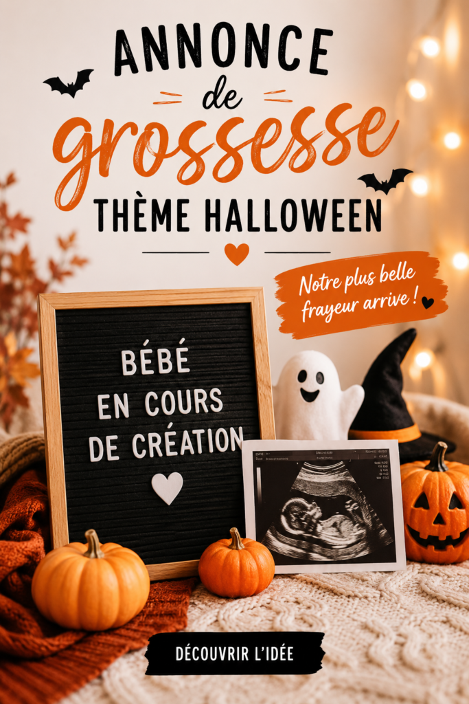 Annoncer sa grossesse avec un décor d'Halloween