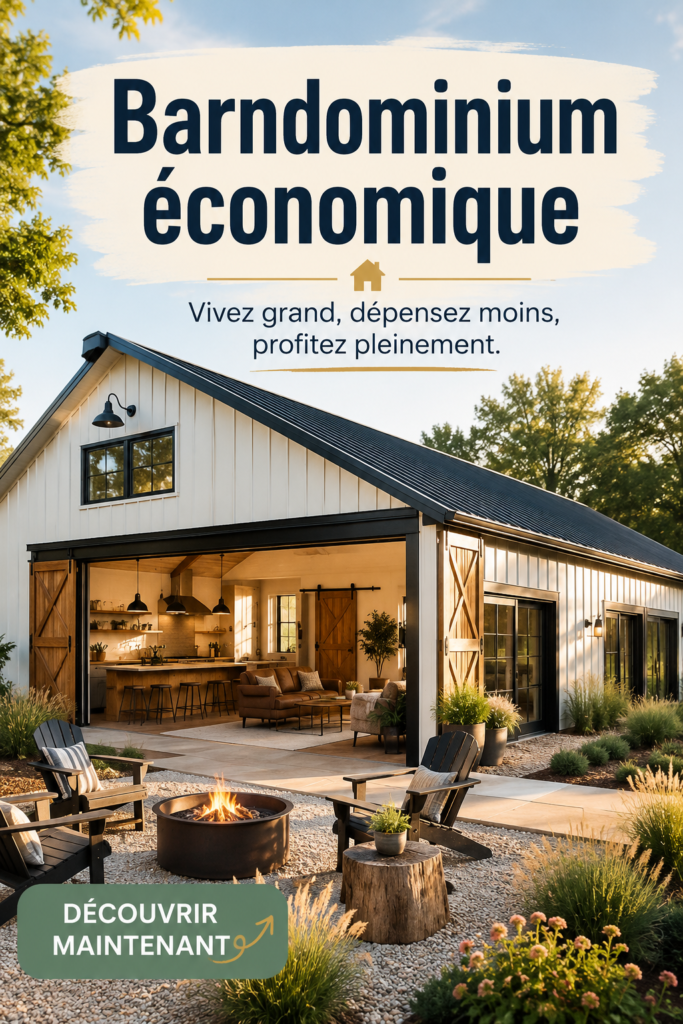 Barndominium moderne avec un design accueillant et spacieux.