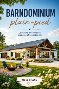 Un barndominium plain-pied moderne avec un design accueillant et ouvert.