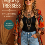Un modèle avec une coiffure tressée moderne et élégante.
