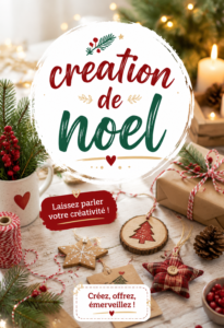 Table décorée pour Noël avec des créations originales