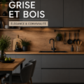 Cuisine élégante alliant gris moderne et bois chaleureux