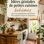Une cuisine au design bohème avec des touches naturelles et chaleureuses.