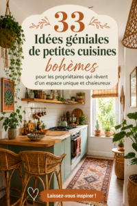 Une cuisine au design bohème avec des touches naturelles et chaleureuses.