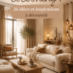 Un salon cocooning avec des coussins et une lumière douce