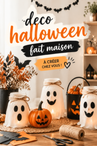 Decorations Halloween faites maison pour une ambiance festive.