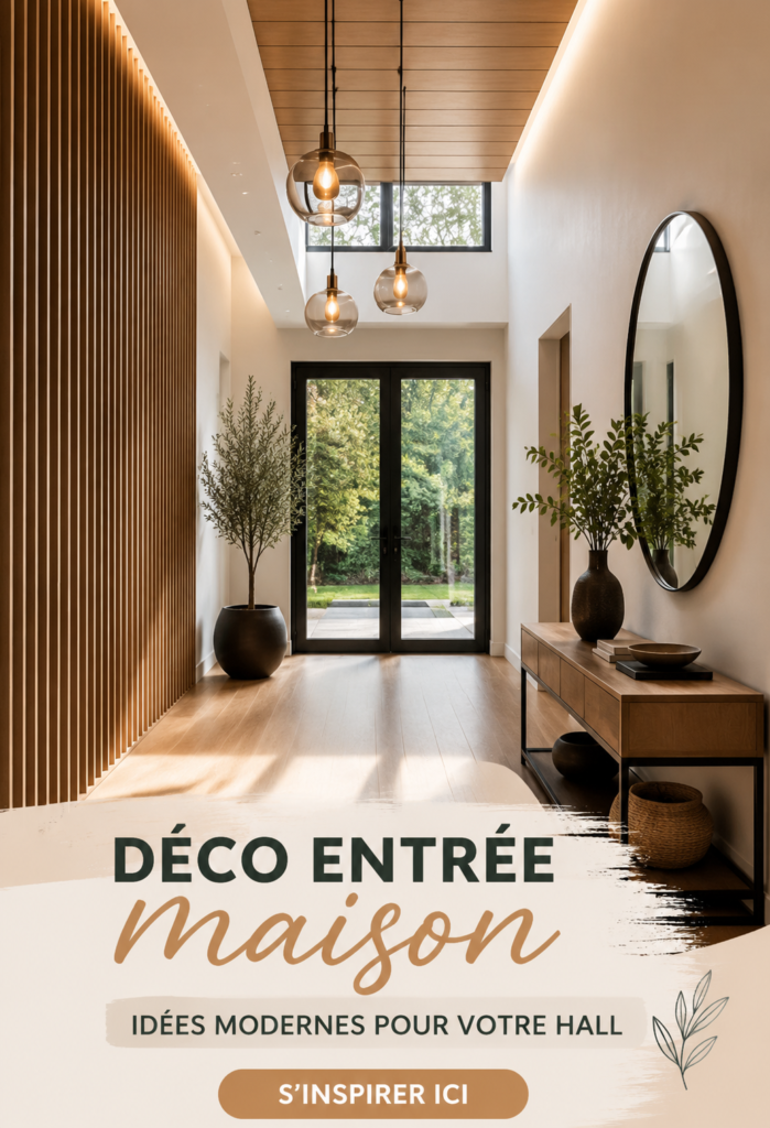 Entrée de maison moderne avec des meubles stylés et accueillants