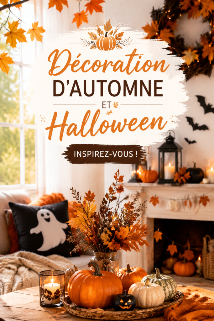 Une belle décoration d'automne avec des citrouilles et des feuilles colorées