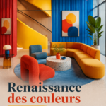 Un intérieur moderne avec des palettes de couleurs fraîches et harmonieuses.