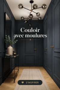 Couloir décoré avec des moulures élégantes ajoutant du charme à l'intérieur.