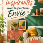 Intérieur décoré avec de la peinture Envie dans un style bohème chaleureux