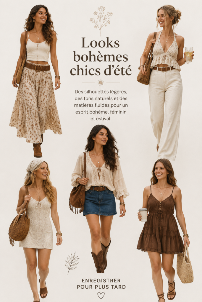 Une femme portant une tenue d'été boho chic à motifs floraux