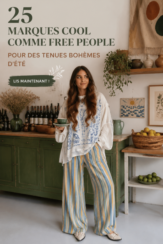 Tenue bohème estivale mettant en avant des marques tendance