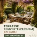 Pergola en bois élégante dans un jardin verdoyant.