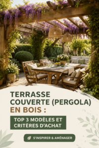 Pergola en bois élégante dans un jardin verdoyant.