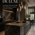 Cuisine haut de gamme avec des meubles modernes et des appareils en inox