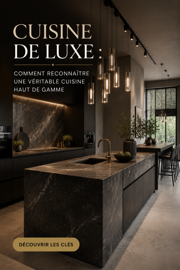 Cuisine haut de gamme avec des meubles modernes et des appareils en inox