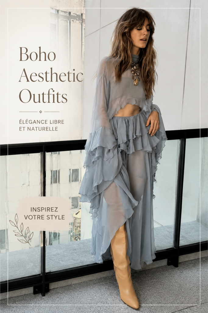 Femme portant une robe fluide au style boho