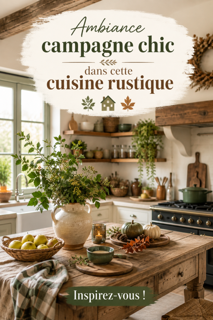 Cuisine rustique avec des éléments de décoration campagne chic