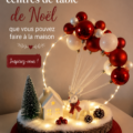 Un centre de table de Noël bohème avec des éléments naturels et des décorations chaleureuses.