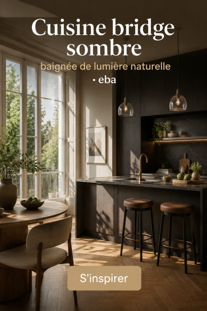 Cuisine bohème lumineuse avec lumière naturelle