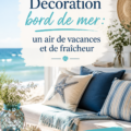 Salon décoré dans un style bord de mer avec des touches de bleu et des éléments naturels.