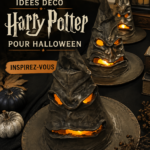 Déco Halloween inspirée par Harry Potter dans un intérieur chaleureux.