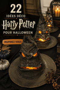 Déco Halloween inspirée par Harry Potter dans un intérieur chaleureux.