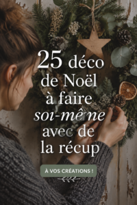 Décorations de Noël créées à partir d'objets recyclés, ambiance chaleureuse et bohème.