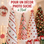 Un photobooth décoré pour Noël dans un style bohème avec des éléments naturels et chaleureux.