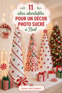 Un photobooth décoré pour Noël dans un style bohème avec des éléments naturels et chaleureux.
