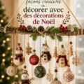 Décoration intérieure avec des ornements de Noël dans un style bohème