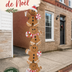 Stationnement décoré pour Noël avec des lumières et des ornements colorés
