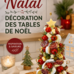 Table de Noël décorée dans un style bohème avec des éléments naturels et colorés.