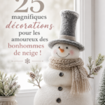 Une décoration intérieure bohème avec des bonhommes de neige en hiver
