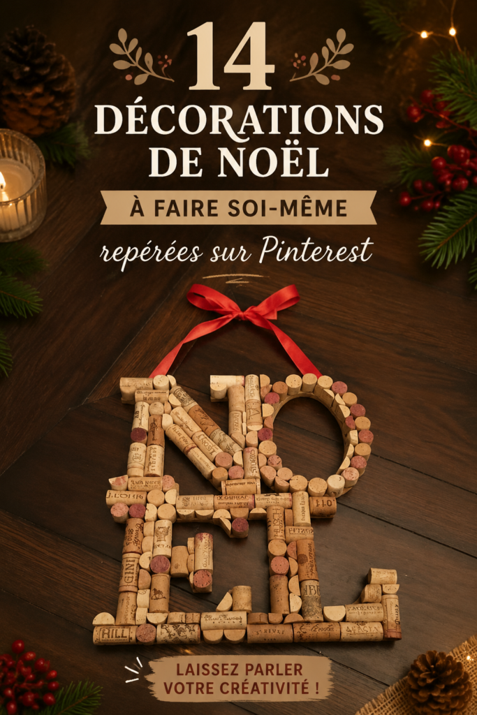 Exemples de décorations de Noël DIY dans un style bohème, avec des éléments naturels et des couleurs chaleureuses.